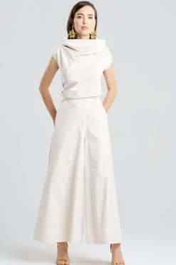 Tech Cotton Taffeta Palazzo Pants