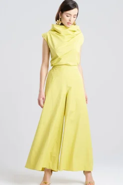 Tech Cotton Taffeta Palazzo Pants