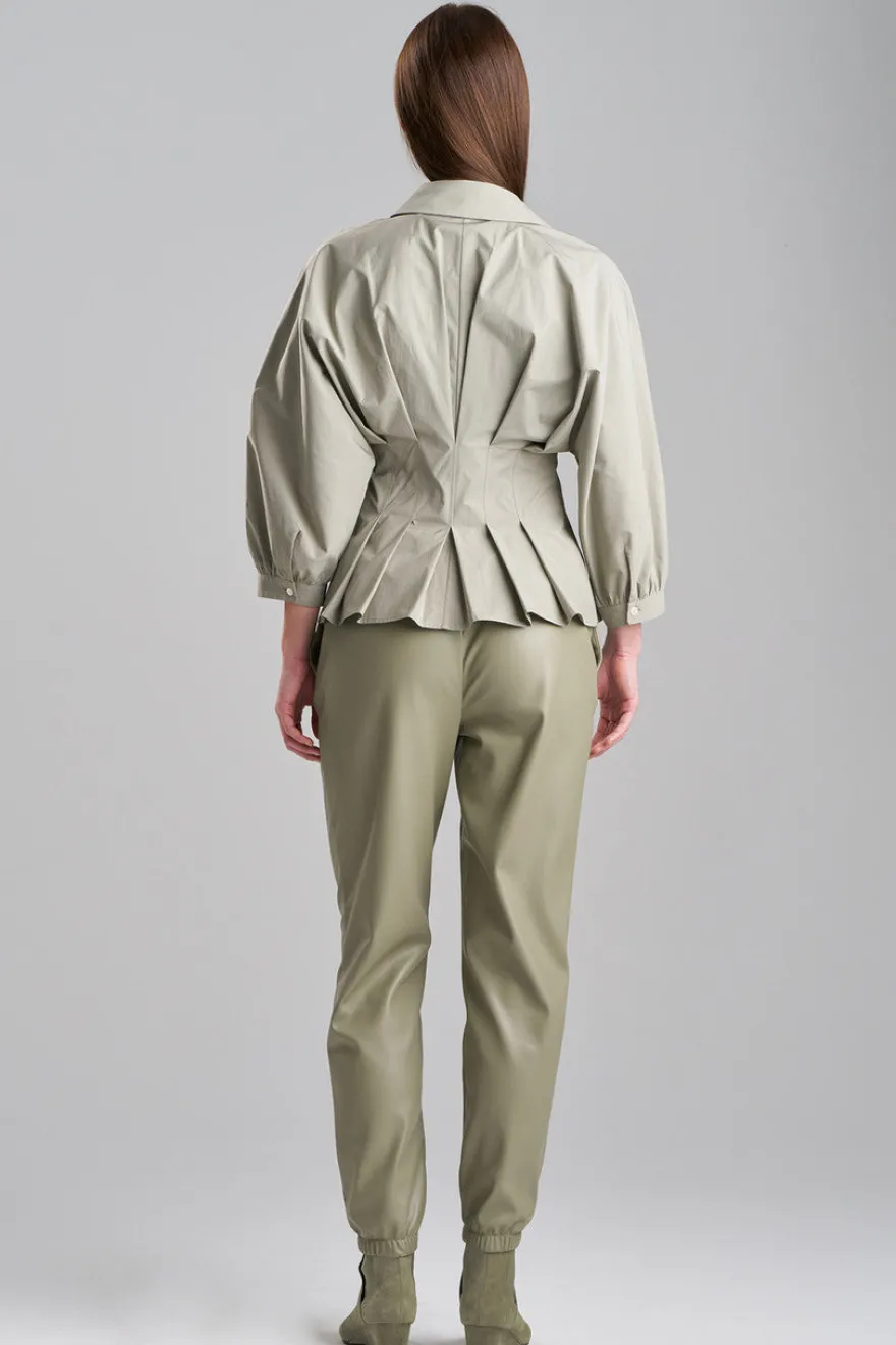 Tech Cotton Taffeta Pleated Shirt