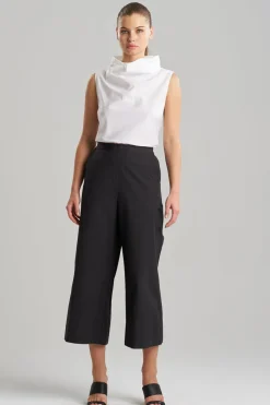 Tech Cotton Taffeta Pull Over Cropped Pants