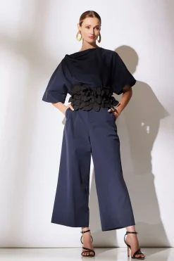 Tech Cotton Taffeta Pull Over Cropped Pants