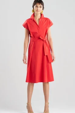 Tech Cotton Taffeta Shirtdress