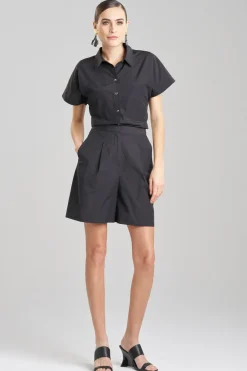 Tech Cotton Taffeta Shorts