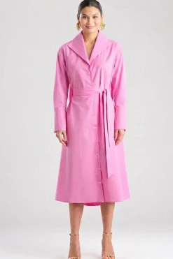 Tech Cotton Taffeta Tunnel Belted Trapeze Dress