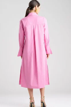 Tech Cotton Taffeta Tunnel Belted Trapeze Dress