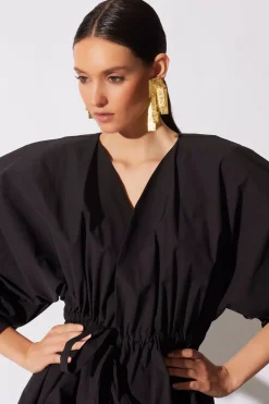 Tech Cotton Taffeta Voluminous Sleeve Jacket