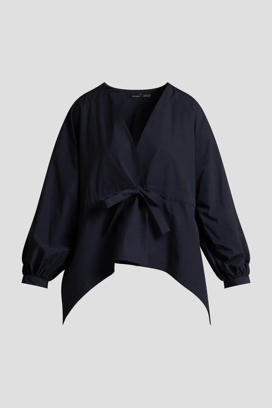 Tech Cotton Taffeta Voluminous Sleeve Jacket