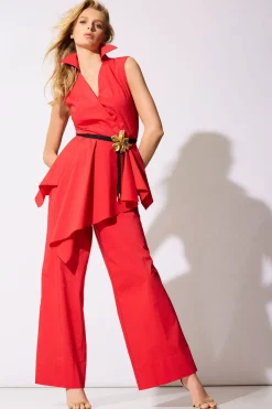 Tech Cotton Taffeta Wide Pull On Pants