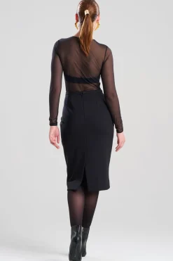 Techno Crepe Pencil Skirt