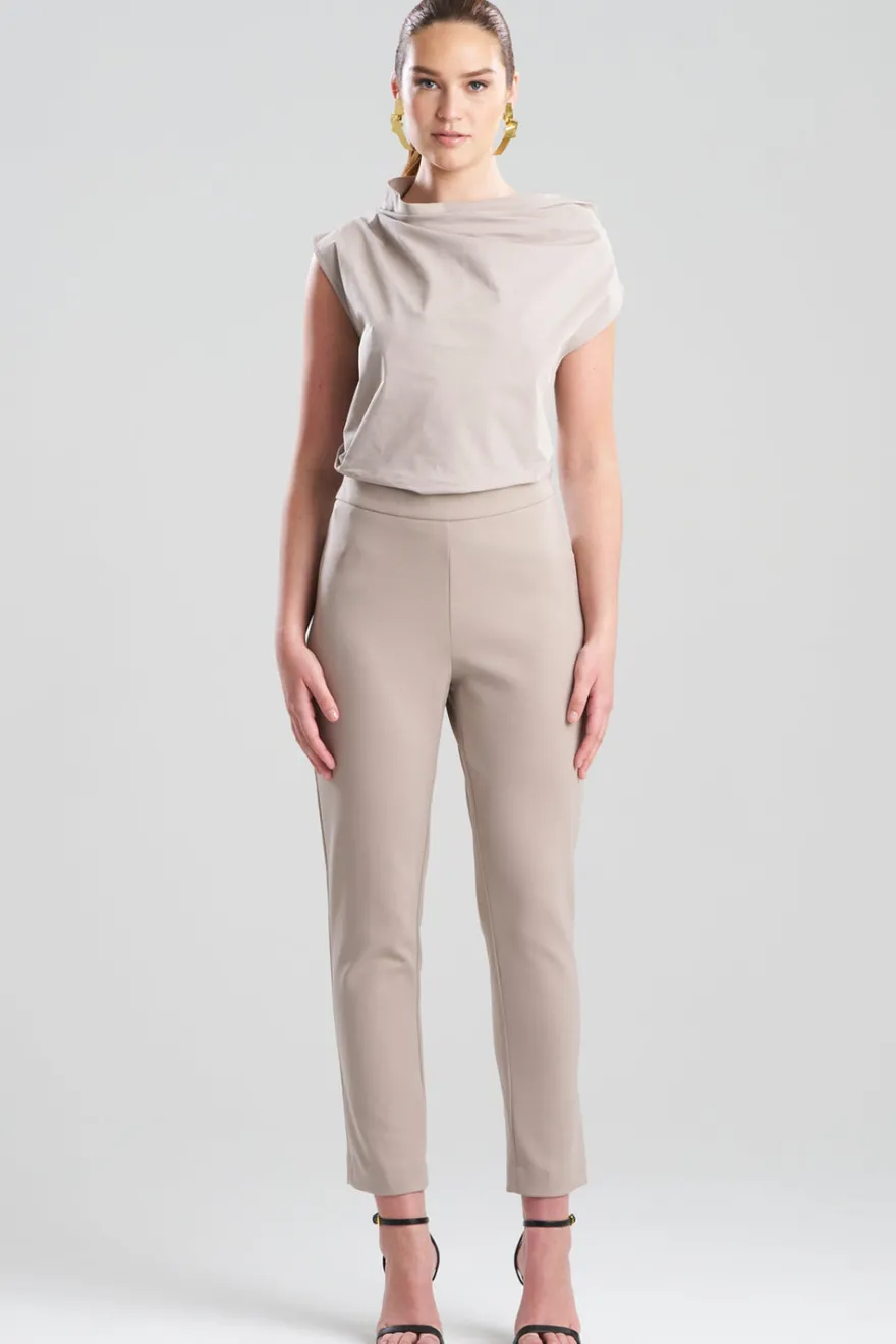Techno Crepe Side Zip Ankle Pants