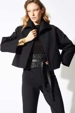 Techno Crepe Stand Collar Jacket