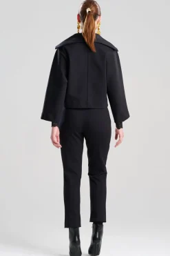 Techno Crepe Stand Collar Jacket