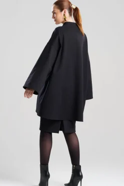 Techno Crepe Trapeze Coat