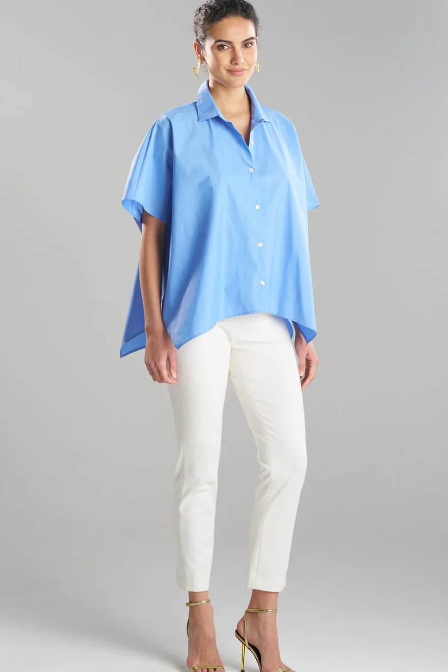 Techno Poplin Button Down Caftan Shirt