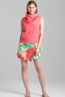 Techno Poplin Cowl Top