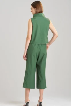 Techno Poplin Cowl Top
