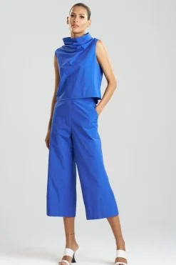 Techno Poplin Cowl Top
