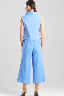 Techno Poplin Cowl Top