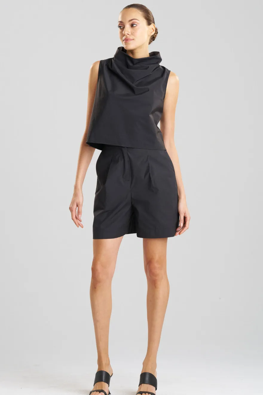 Techno Poplin Cowl Top