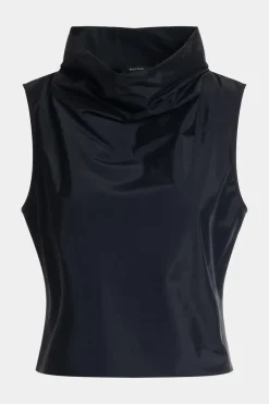Techno Poplin Cowl Top