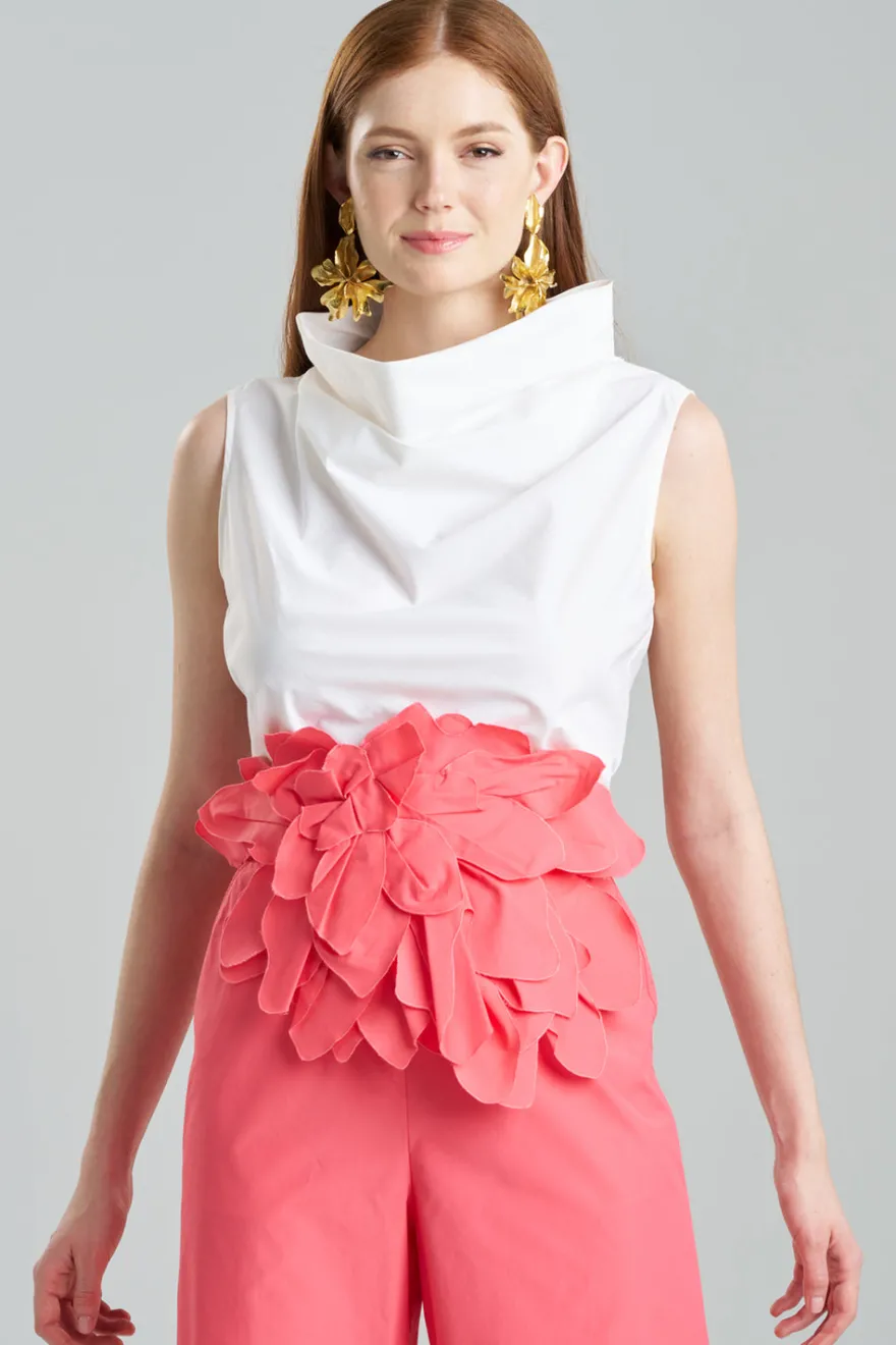 Techno Poplin Embroidered Obi Belt
