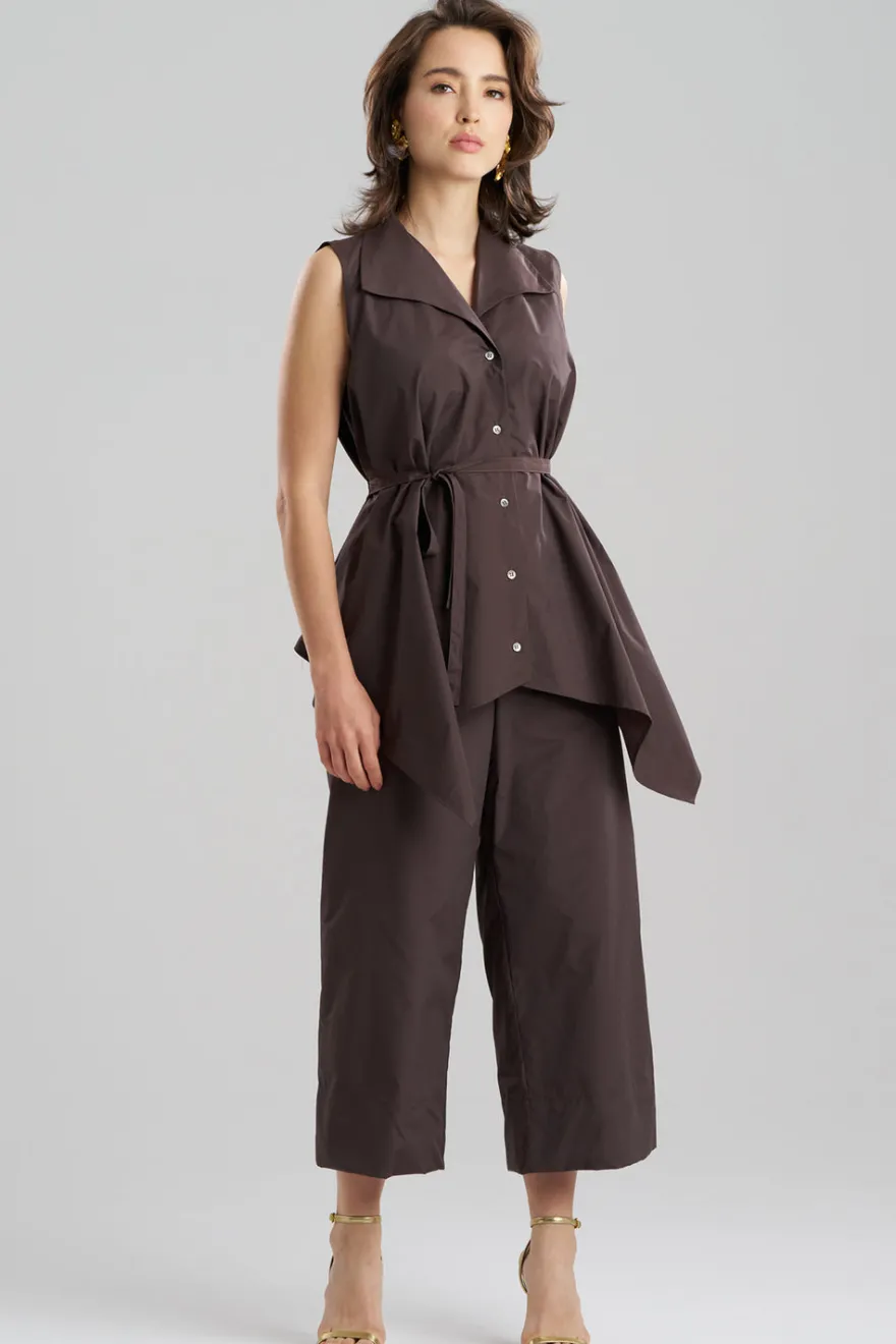 Techno Poplin Sleeveless Handkerchief Hem Shirt