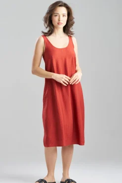 Terra Foil Crinkle Scoop Neck Slip Dress