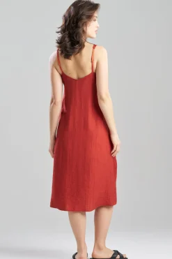 Terra Foil Crinkle Scoop Neck Slip Dress