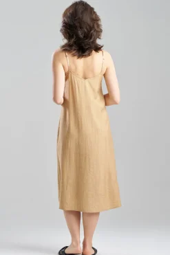 Terra Foil Crinkle Scoop Neck Slip Dress