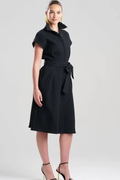 Textured Cotton Jacquard Shirtdress