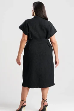 Textured Cotton Jacquard Shirtdress