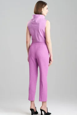 Textured Cotton Jacquard Ankle Pants
