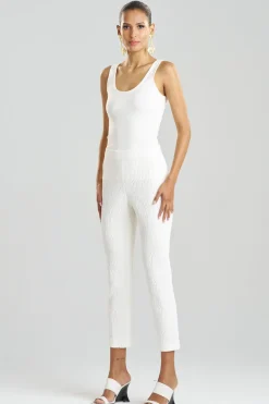 Textured Cotton Jacquard Ankle Pants