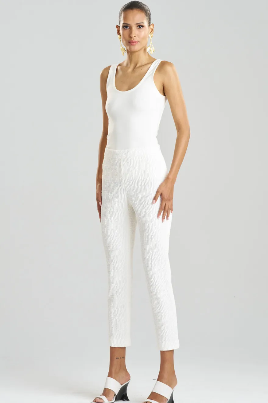 Textured Cotton Jacquard Ankle Pants