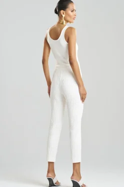 Textured Cotton Jacquard Ankle Pants