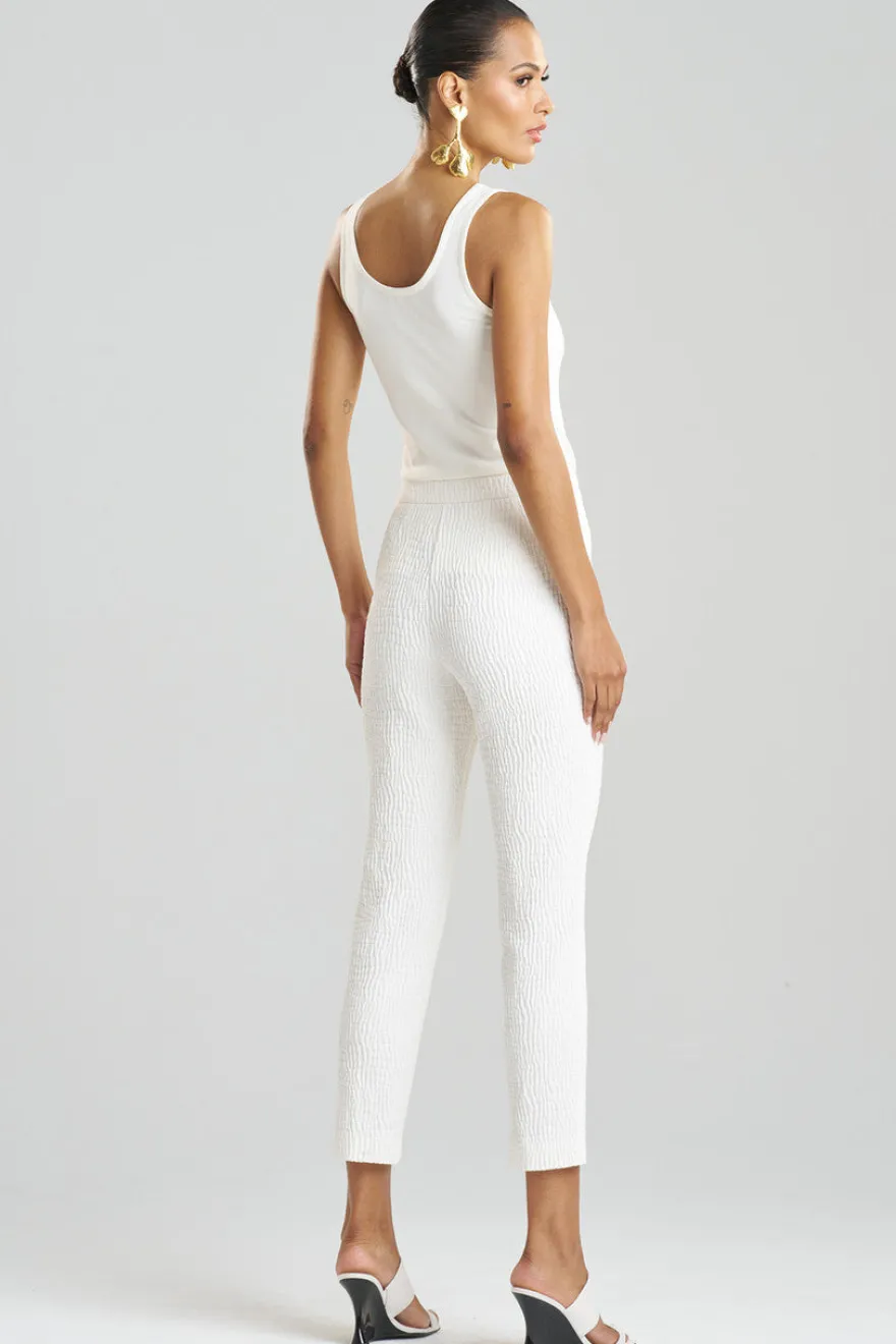 Textured Cotton Jacquard Ankle Pants