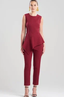 Textured Cotton Jacquard Asymmetric Top