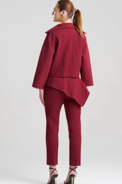 Textured Cotton Jacquard Stand Collar Jacket