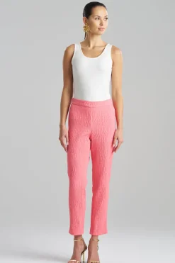 Textured Cotton Jacquard Ankle Pants