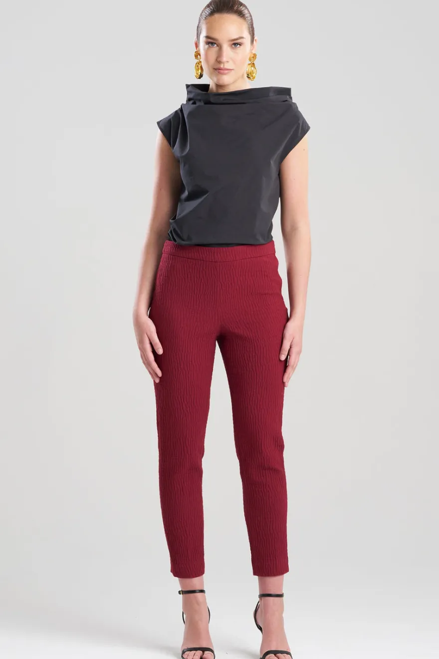 Textured Cotton Jacquard Ankle Pants