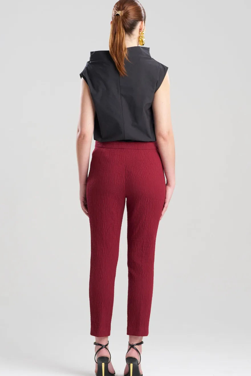 Textured Cotton Jacquard Ankle Pants