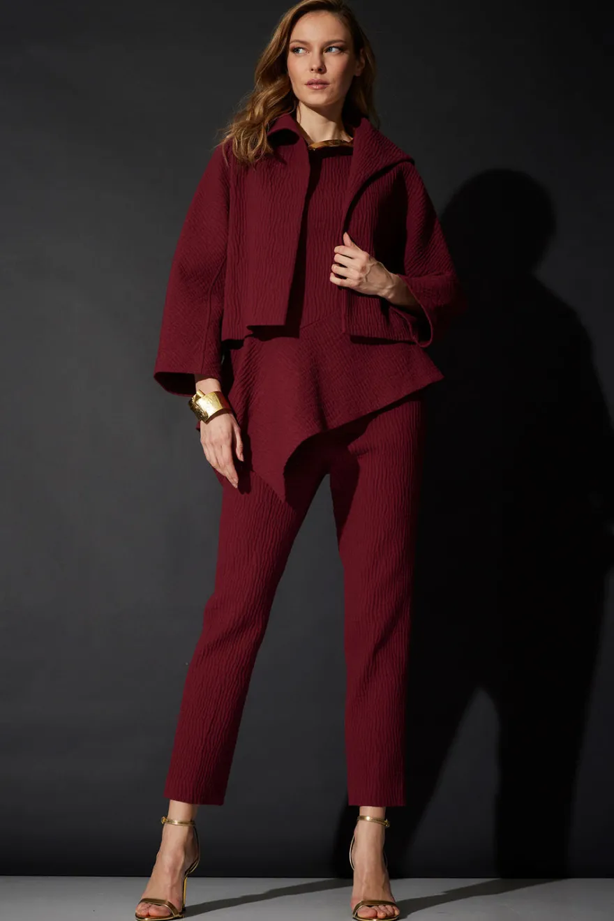 Textured Cotton Jacquard Ankle Pants