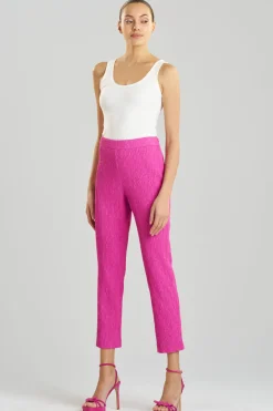 Textured Cotton Jacquard Ankle Pants