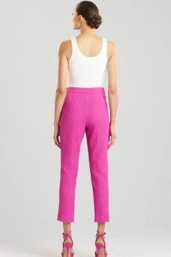 Textured Cotton Jacquard Ankle Pants