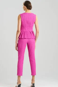 Textured Cotton Jacquard Peplum Top