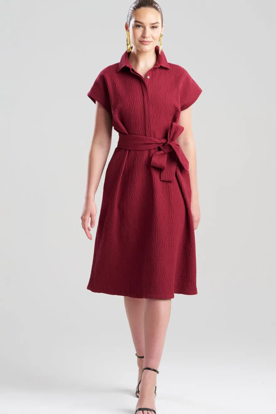 Textured Cotton Jacquard Shirtdress