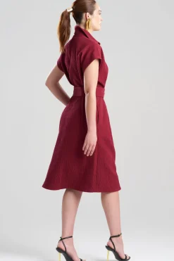 Textured Cotton Jacquard Shirtdress