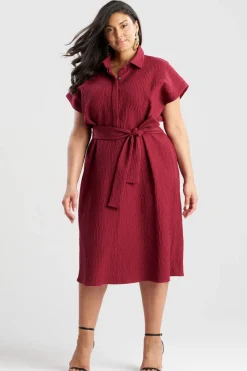 Textured Cotton Jacquard Shirtdress