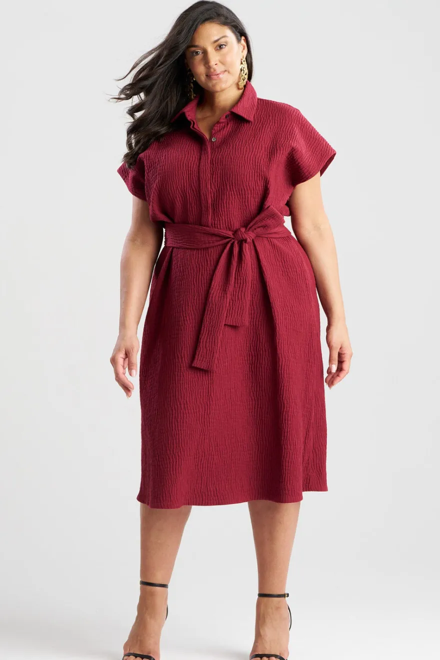 Textured Cotton Jacquard Shirtdress