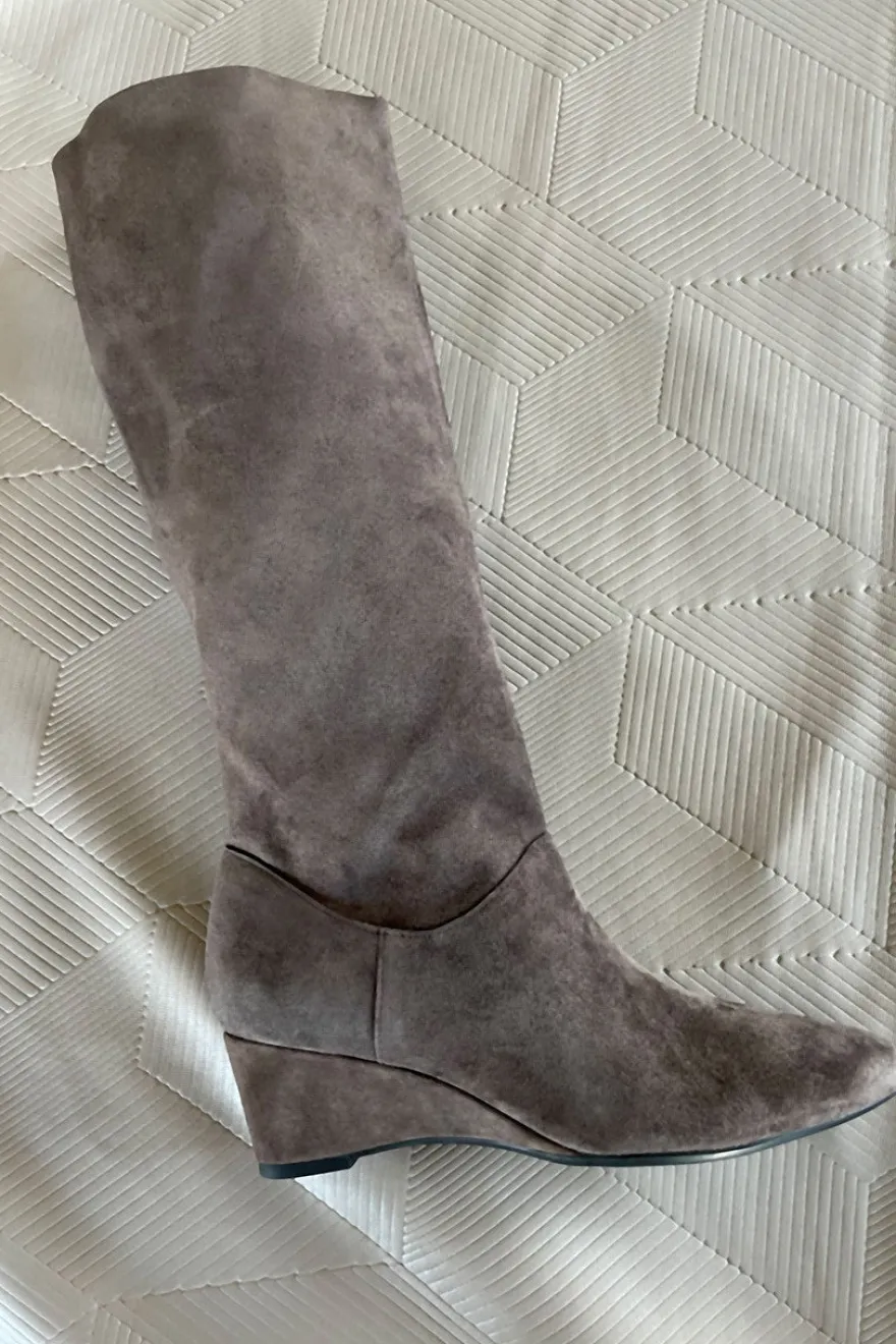Thrill Suede Contour Wedge Tall Slouch Boot